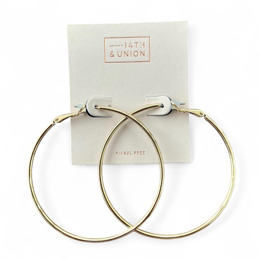14th & Union Gold Hoop Earrings Minimalist Design